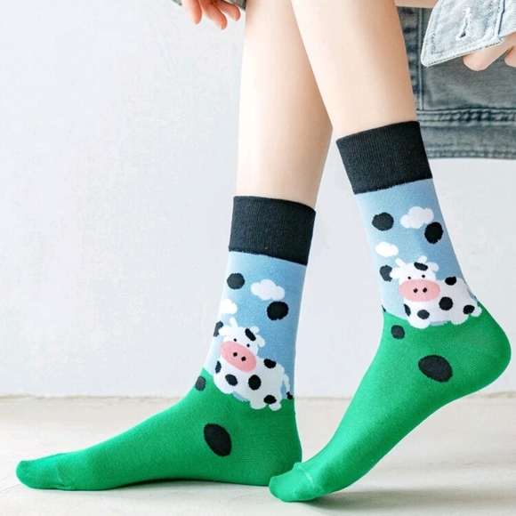 Cartoon Animal Print Crew Socks - Picture 2 of 4